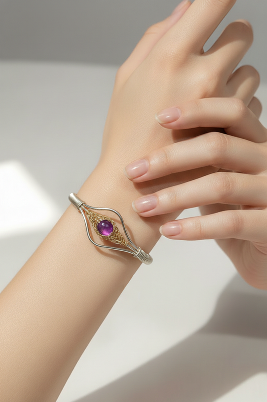 Armreif mit Aura Polaris Perle