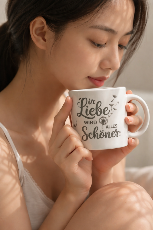 Tasse mit Liebe wird alles schöner