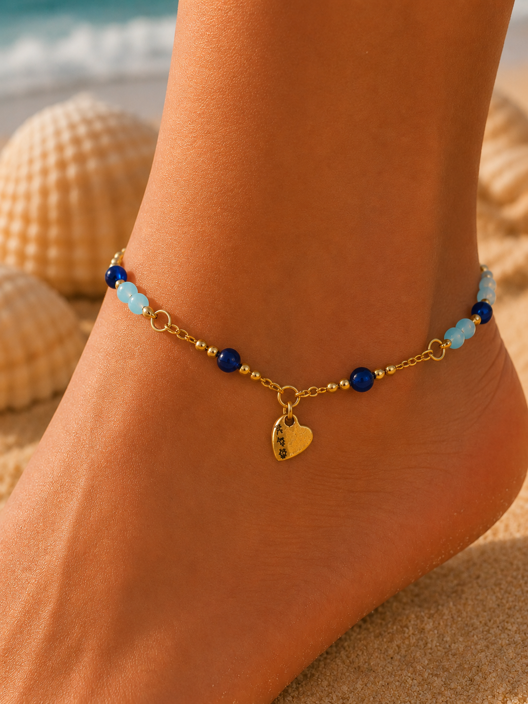 Fußkette Blau