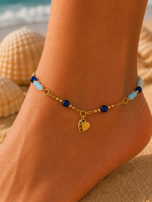 Fußkette Blau